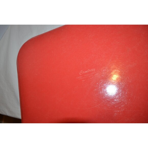 Vintage Trays 1950s Orange School Camp Restaurant Serving Fiberglass - Picture 6 of 6
